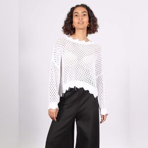 PLANET by Lauren G White Open Knit Sweater